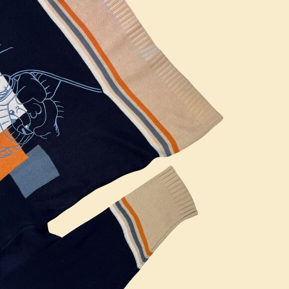 Vintage Y2K Southpole sweater, size L blue/beige spellout logo 2000s sweatshirt - Picture 3 of 10